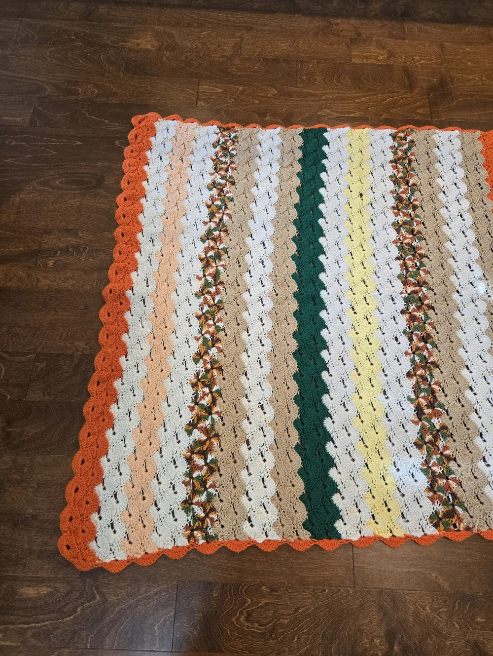 Crochet Knit Handmade Afghan Throw Blanket Beautiful Fall Warm Snuggles 90x50